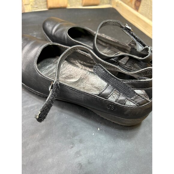 Josef Seibel Womens Black Leather Mary Jane Flats Size 8 Comfortable Casual Shoe - Picture 6 of 8